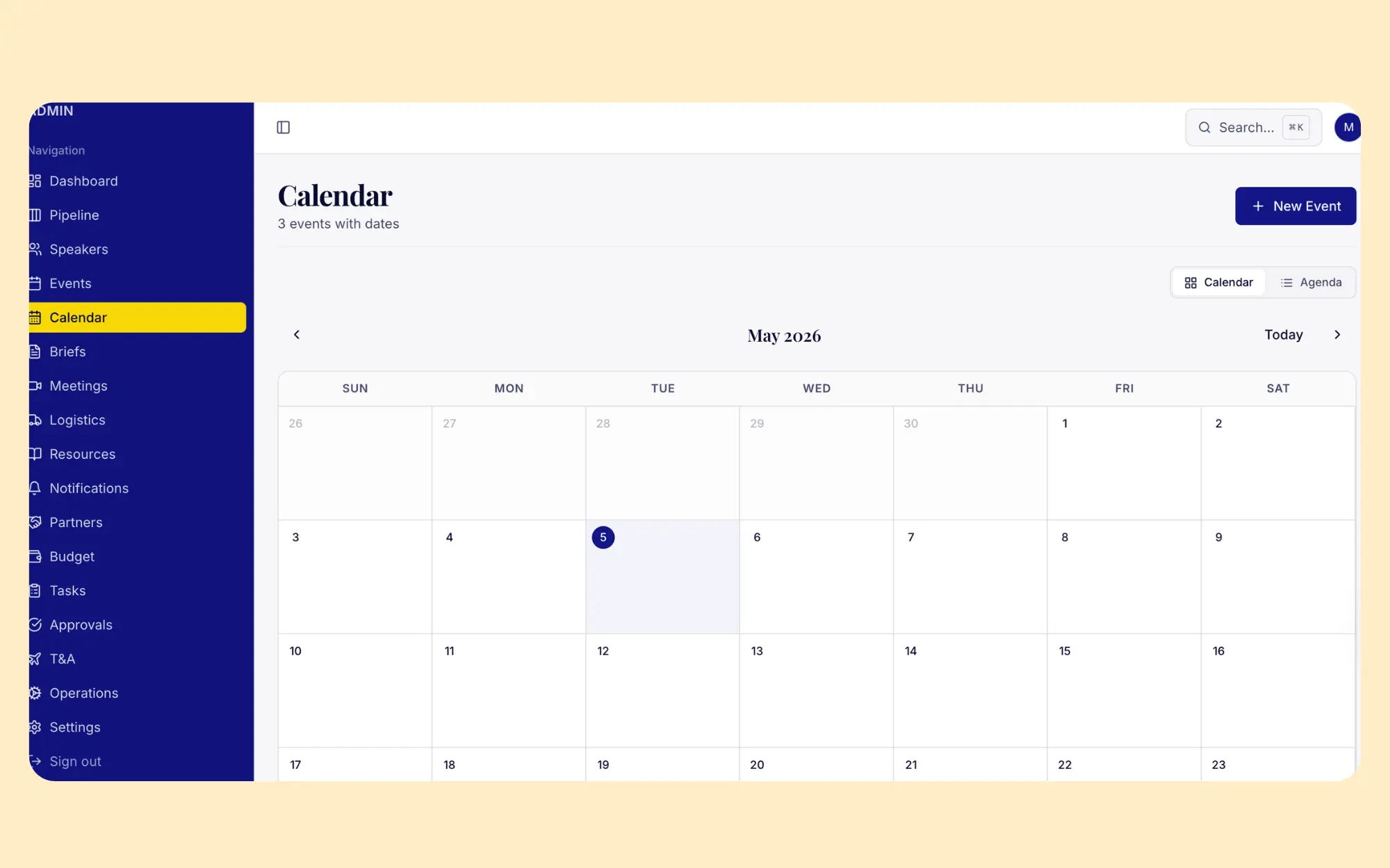 Calendar view